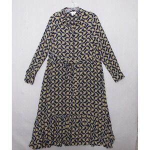 Ted Baker Shirt Dress 2 or US 6 Kwalaa Modernity Printed Midi Tie Waist Timeless